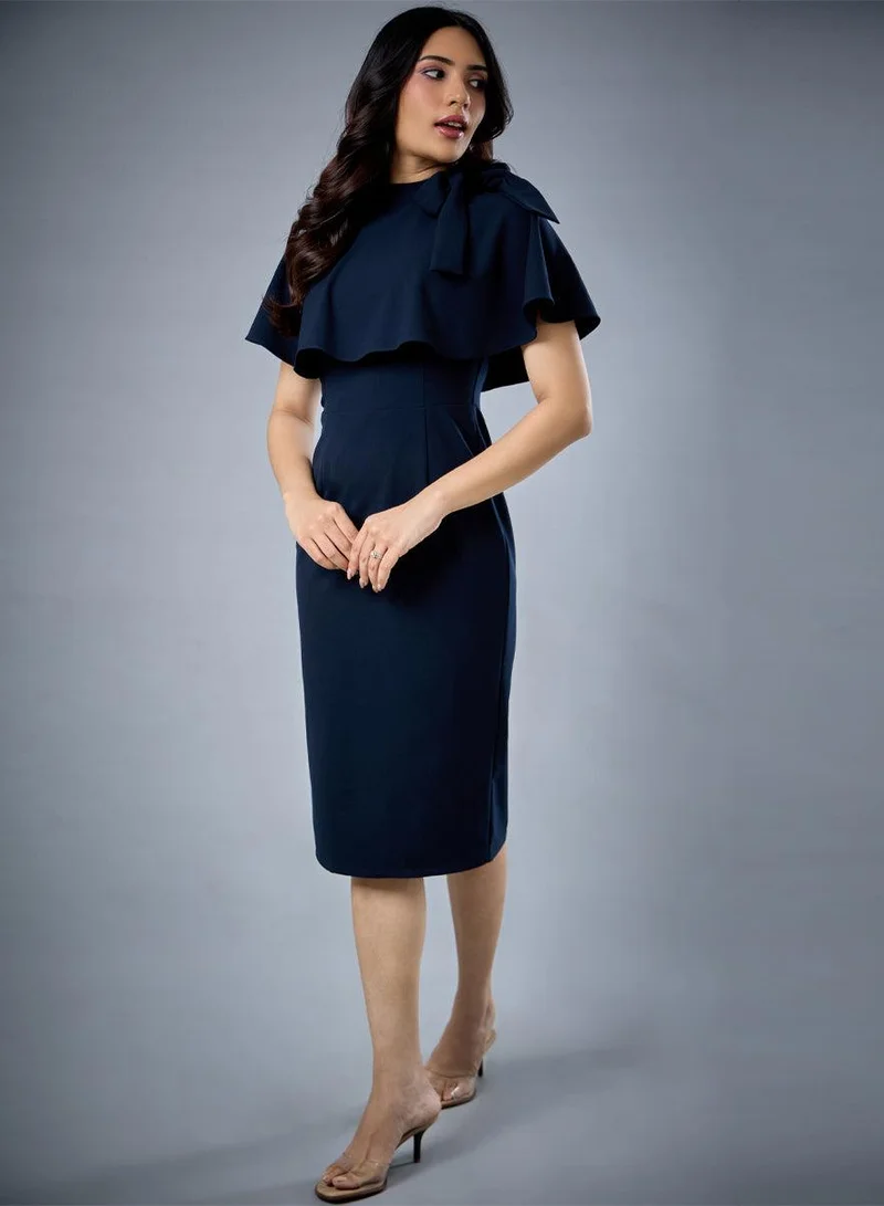 Zigzag  Cape Attached Bodycon Dress for Women | Best Price UAE